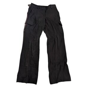 DKNY Womens Black Wide Leg Cargo Pants‎ Size 2P Career Office New